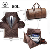 England Style Custom Logo Foldable Overnight Travel Gym Duffle Hanging Suit Leather Zip Lock Garment Bag For Men