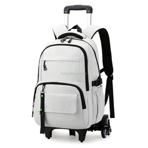 Two Wheel Pull Rod Detachable Backpack Large Capacity Students Simple Waterproof Trolley School Bags for Children