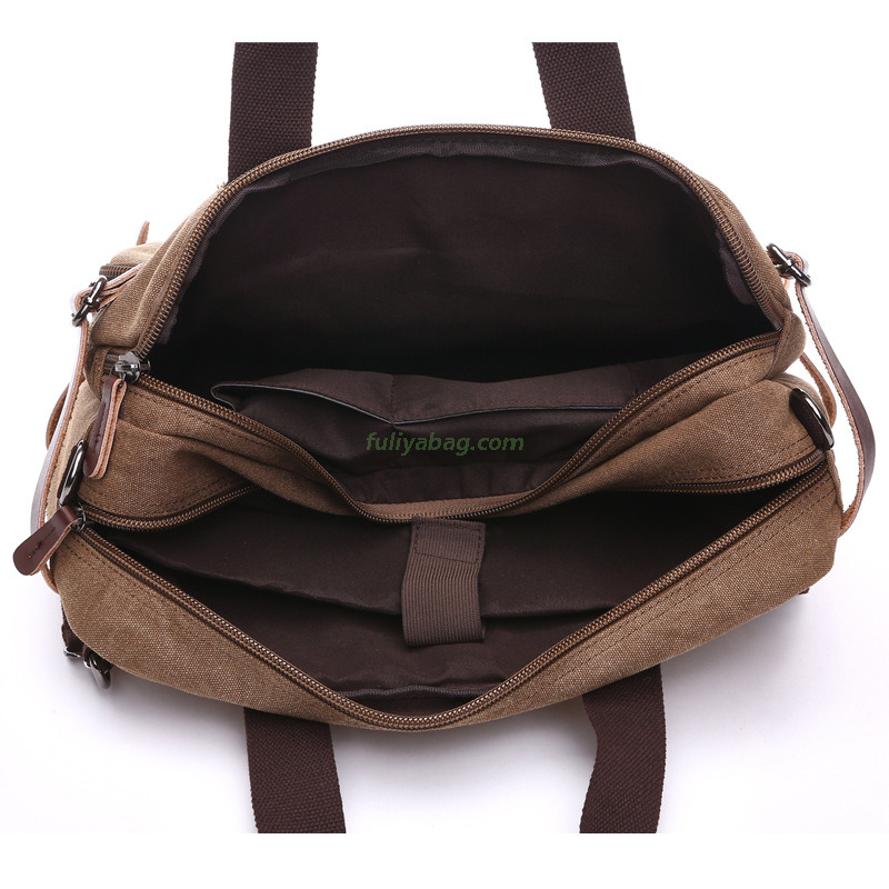 High Capacity Cotton Canvas HandBag Custom Business Briefcase Sling Crossbody Bag Shoulder Messenger Bag for Men Women