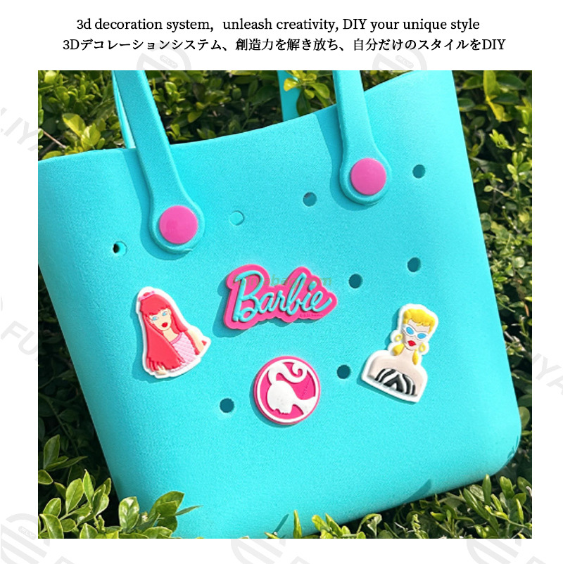 Multipurpose Outdoor Silicone EVA Satchel Purse Kids Cartoon Cute Badge Shoulder Handbags Children DIY Beach Tote Bag