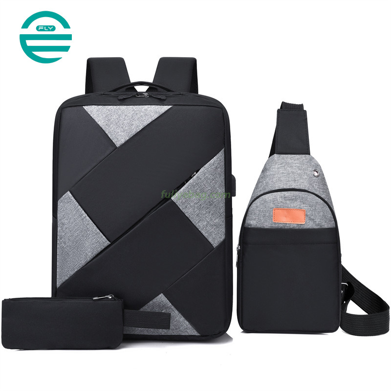 Custom New Backpack Business Notebook Bag Durable Large Capacity Casual Travel 3 Piece Set Laptop Backpacks