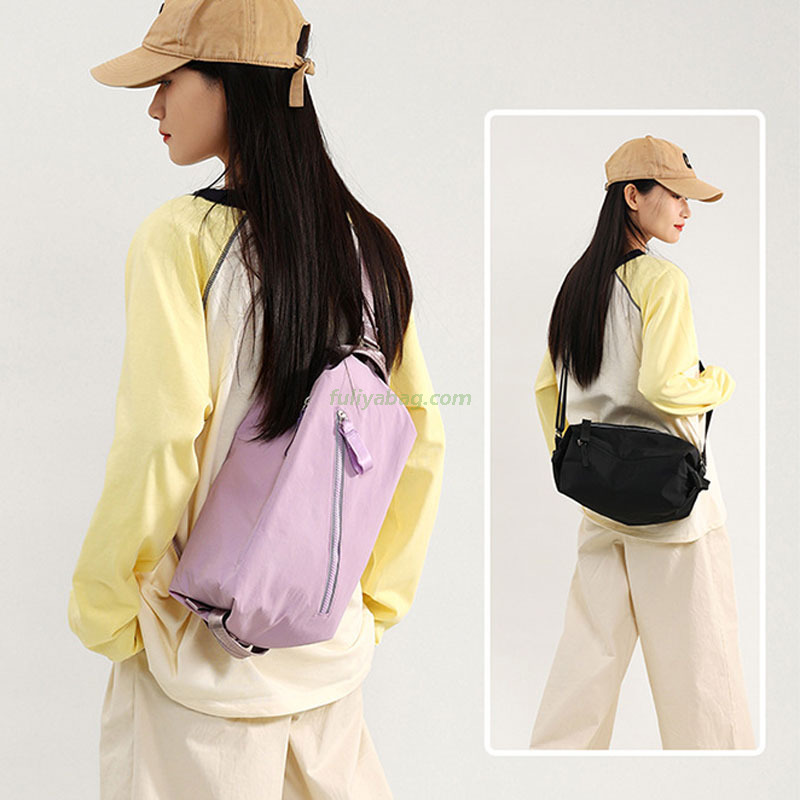 Custom Luxury Portable Men Women's Outdoor Sports Shoulder Bag Zipper Cycling Riding Backpack Chest Fitness Bag