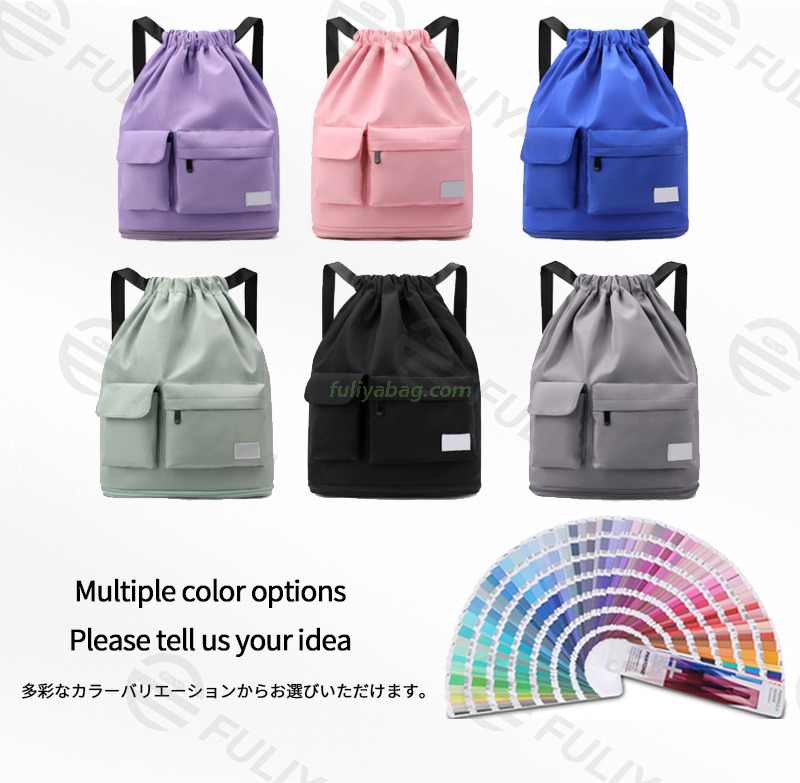 Fashion Custom Waterproof Large Capacity Casual School Hiking Gym Sport Drawstring Backpack for Teenagers Women Men