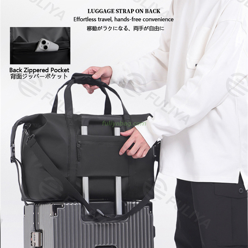 Custom Logo Black Modern Outdoor Large Capacity Fitness Dry and Wet Separation Travel Bags Men Luggage Duffel Bag