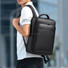 Custom High Quality Pu Leather Men's Computer Backpack Waterproof Classic School Travel Laptop Backpack With Usb Charging