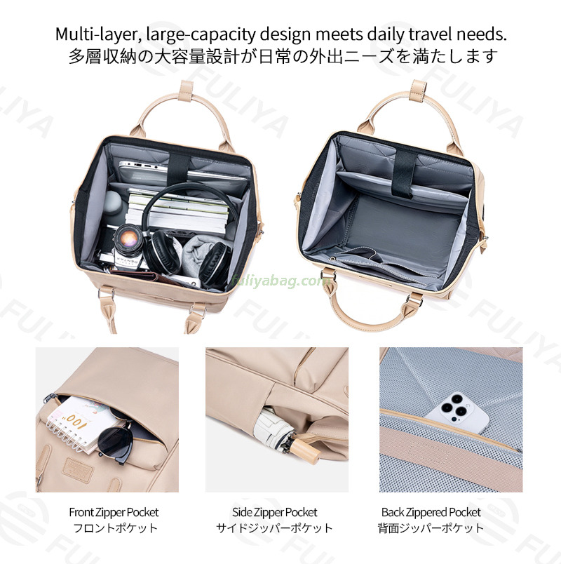 Large Capacity Casual Fashion Backpack Waterproof Zipper Closure Perfect School Travel Laptop Backpack for Women Men