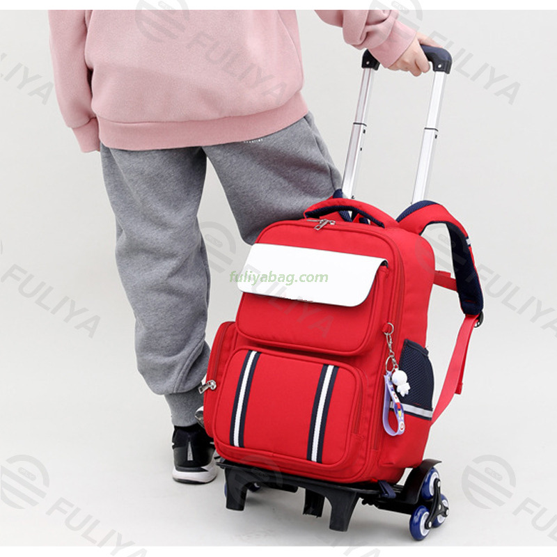 Custom Large Capacity Kids Boys Girls Rolling Trolley Backpacks Primary Student Children School Bags With Wheel