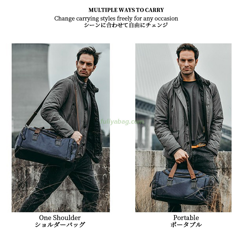 Custom Logo Waterproof PU Leather Business Duffle Bag Large Capacity Single Shoulder Luggage Tote Bag Travel Duffel Bag