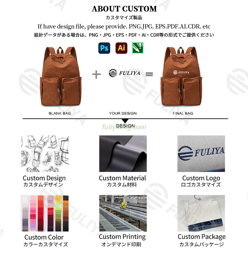 Stylish Waterproof Nylon Outdoor Travel Business School Zipper Closure Backpack Custom Lightweight Casual Backpack