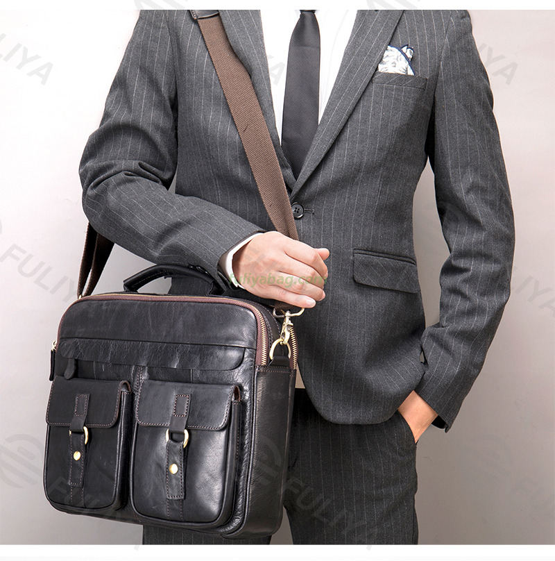 Luxury Vintage Leather Retro Handbags Casual Business Office Laptop Shoulder Bag Men’s Messenger Bags Briefcase