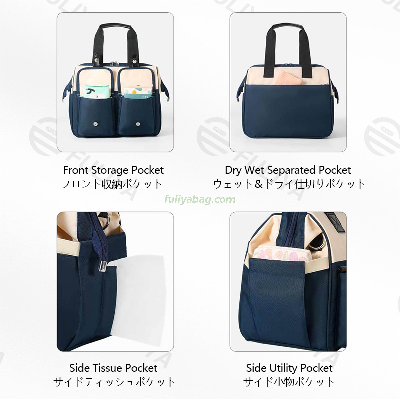 Wholesale Large Capacity Sterilization Waterproof Outdoor Travel Mommy Diaper Backpack Tote Bag for Hospital Daily Used