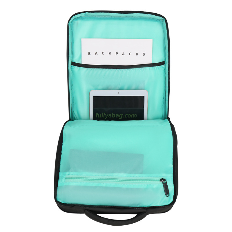 Unisex Laptop Zipper Bag Waterproof Fabric Customizable Logo Student Work Business Travel Laptop Backpack With USB