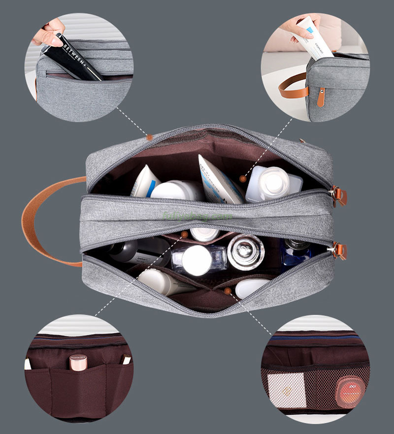 Custom Logo Men Women Oxford Cloth Makeup Bag Portable Handbag Hanging Toiletries Travel Cosmetic Skincare Storage Bag