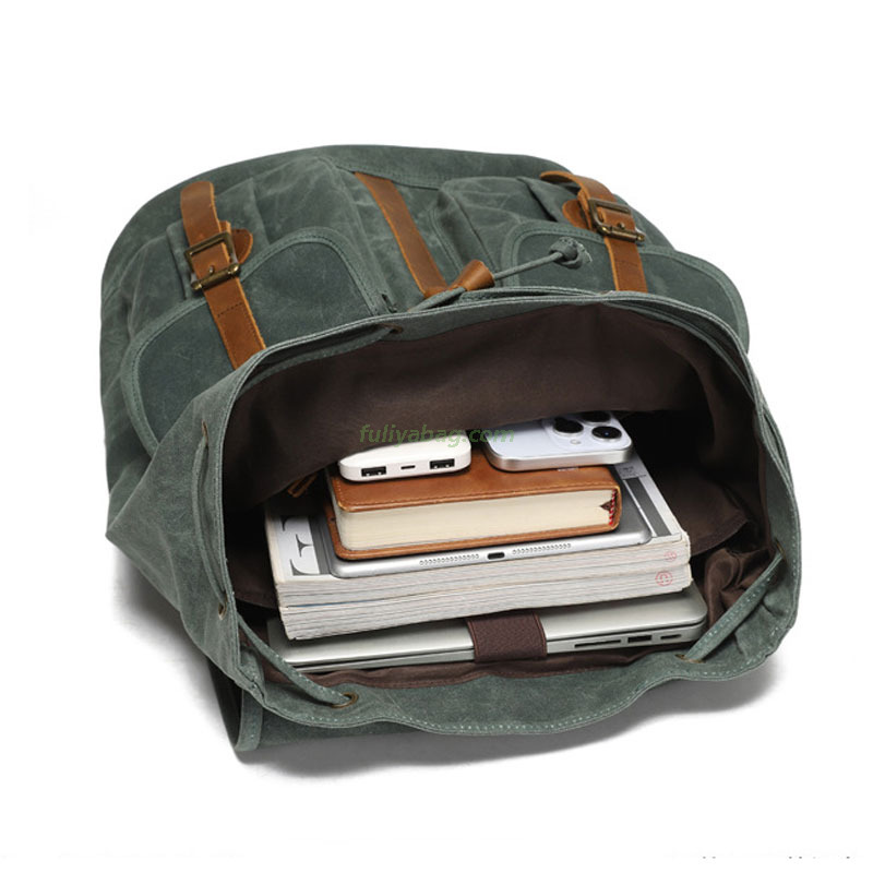 Custom Vintage Large Capacity Student Rucksack Waterproof Canvas Outdoor Daypack Sports Travel Hiking Backpack