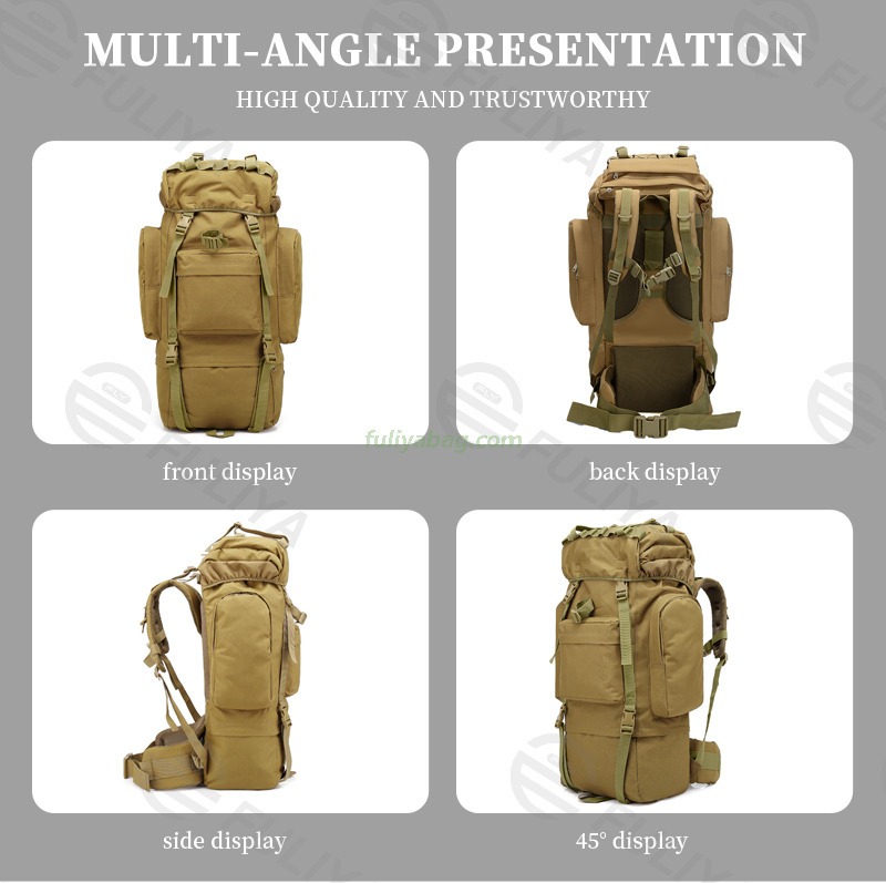 Custom Logo Oem Nylon Large Capacity Outdoor Hiking Sports Camouflage Black Trekking Camping Tactical Backpack