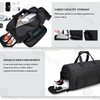 Men Women Adjustable Strap Sport Gym Bag Overnight Bag Waterproof Travel Duffle Bag with Shoes Compartment