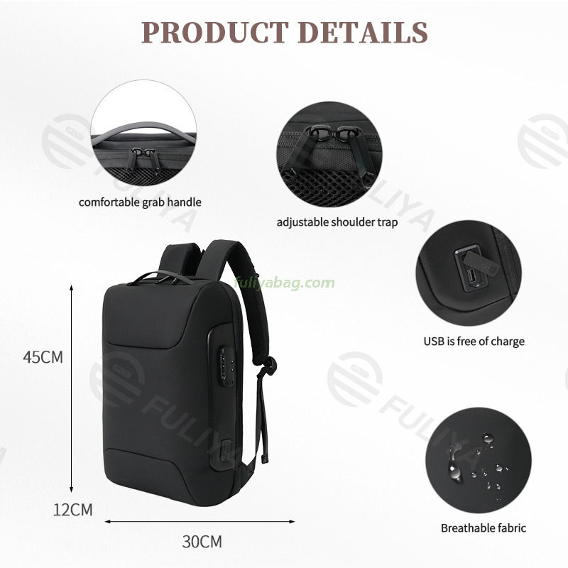 Factory Wholesale Business USB Men Custom Smart Anti Theft School Bag Waterproof Travel Laptop Backpack