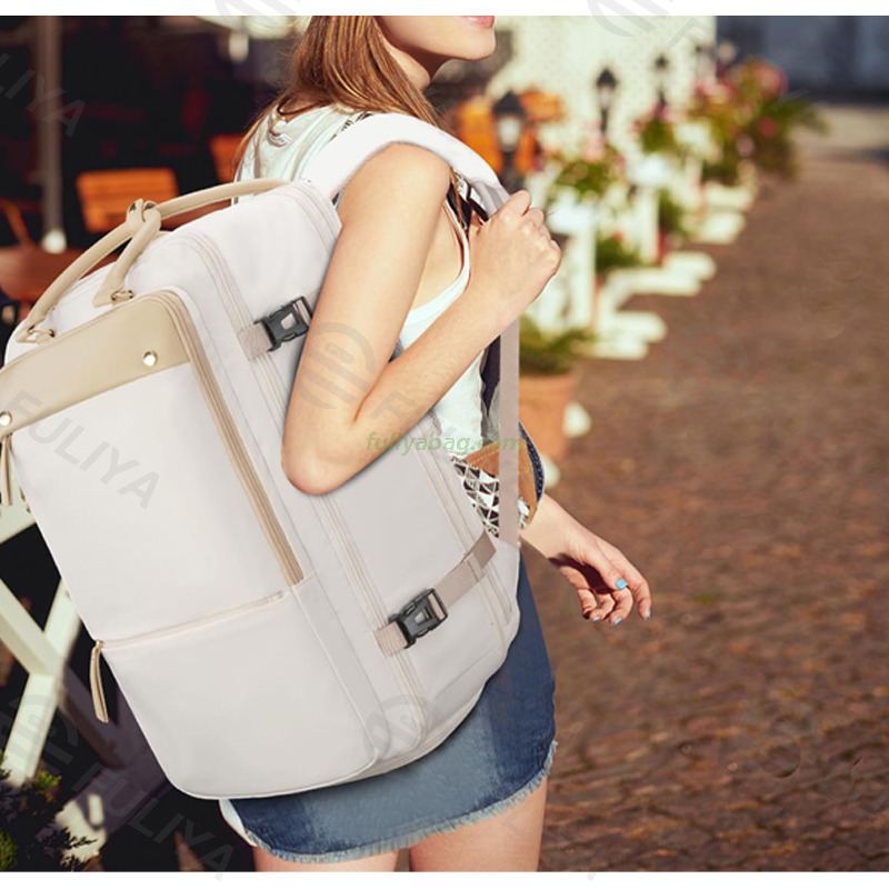 Custom Waterproof Men Women Expandable Flight Approved USB Backpack Shoes Compartment Business Travel Laptop Backpack