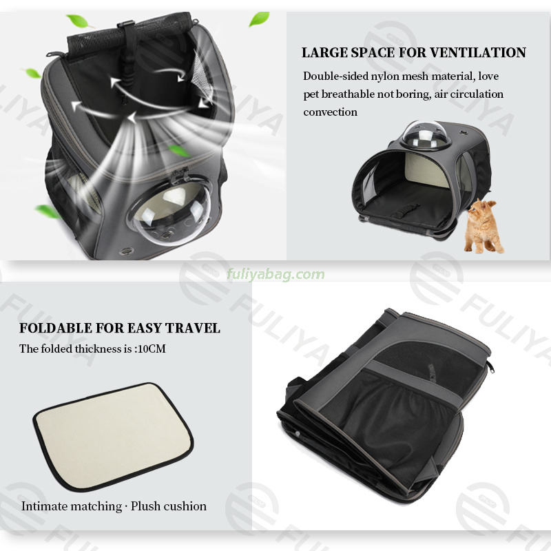 Wholesale OEM Pet Carrier Bag Pet Walking Travel Bag Oxford Durable Fold Carrier Backpack for Dogs Cats Puppies