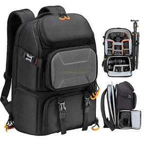 Custom Logo Travel Waterproof Large Photography Triangle Digital SLR Video Bag Camera Backpack with Laptop Compartment