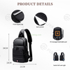 Waterproof Custom USB Charging Crossbody Shoulder Messenger Bag Motorcycle Chest Pack Bag for Men
