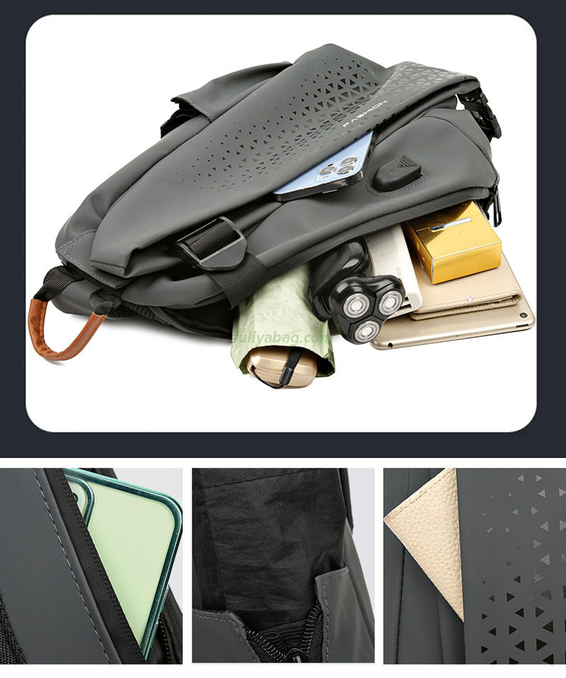 Motorcycle Shoulder Crossbody Bag Multi Functional Men Adjustable Strap Waterproof Travel Sport Chest Bag for College Boy