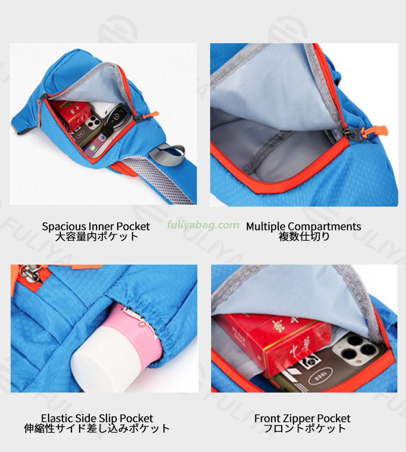 BSCI Factory Wholesale Running Bag Letter Decorated Chest Bag Sport Crossbody Shoulder Bag for Travel Gym School Work