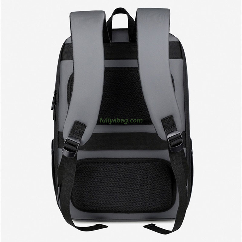 High Capacity Business Backpack Fashion Design Waterproof Zipper Closure Leather Reflective Strip Men's Laptop Backpack