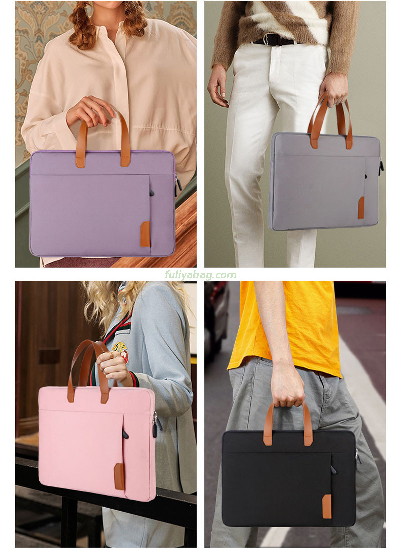 Custom Logo Color Thin Briefcase Waterproof Oxford Laptop Business Travel Computer Hand Bag Short Sleeve Laptop Bag