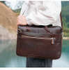 Wholesale Vintage Men's Leather Briefcase Laptop Bag Waterproof Shoulder Bag Business Man Handbag Briefcase