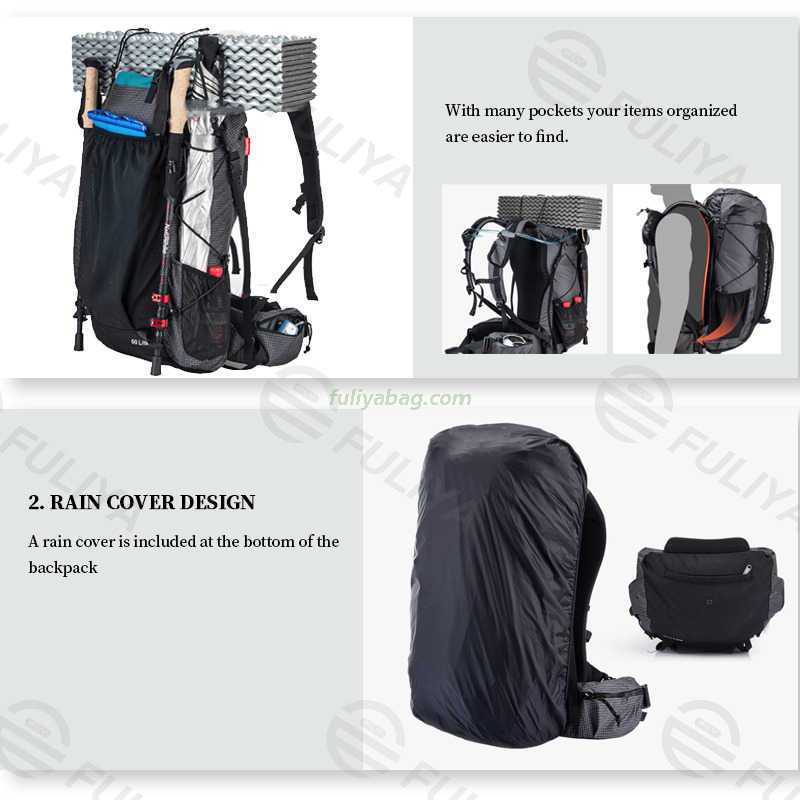 Custom Polyester Daypack Camping Backpack Lightweight Outdoor Men Women Travelling Waterproof Hiking Backpacks