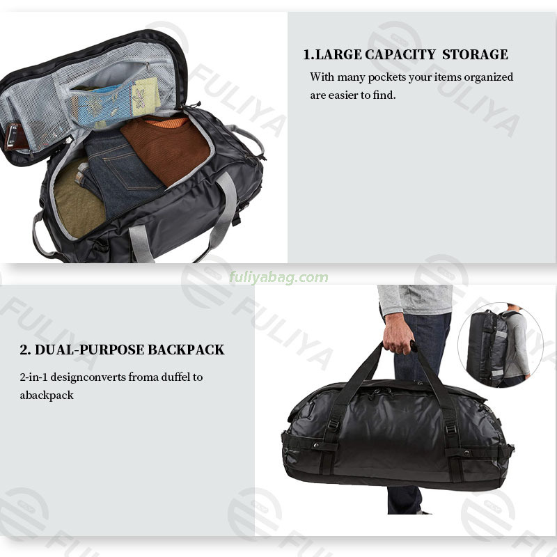Durable Waterproof Sports Hiking Camping Bag Duffel Weekend Gym Backpack Custom Outdoor Tarpaulin Travel Bag
