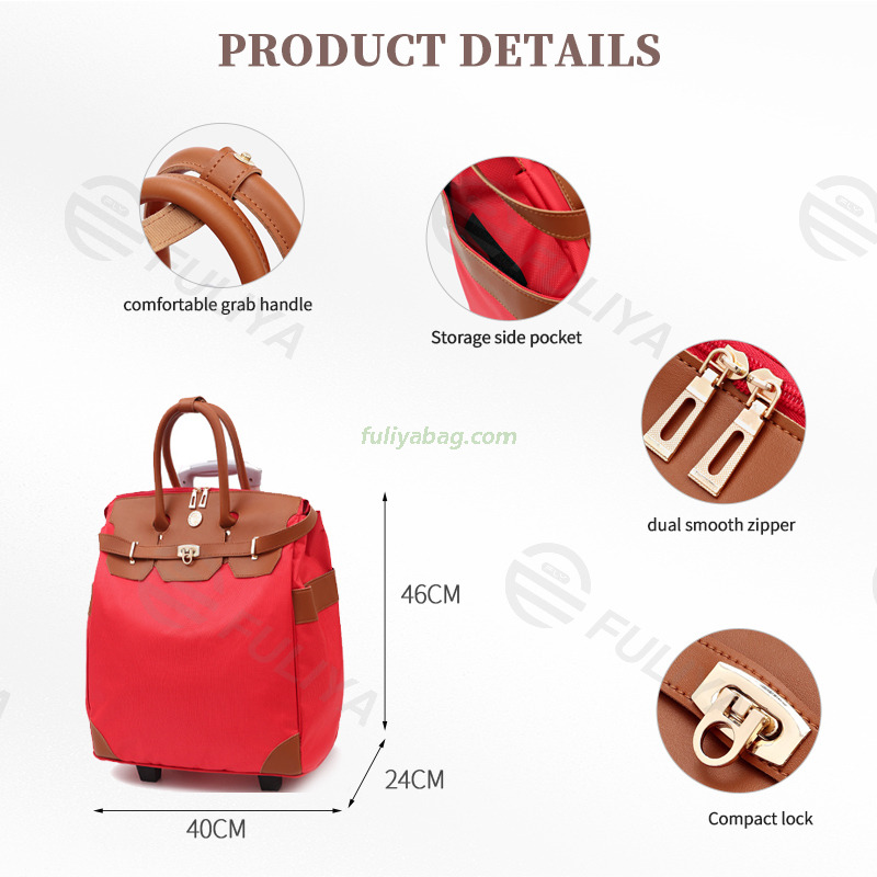 New Design Vintage Portable Roller Backpack Waterproof Large Capacity Travel Duffle Trolley Case Luggage Bag