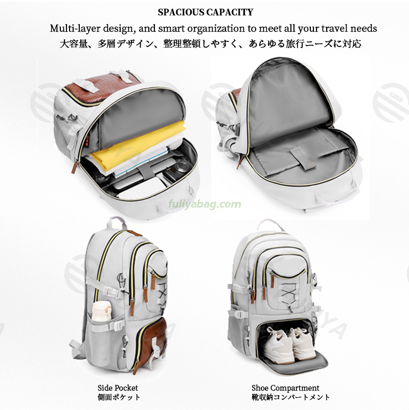 Fashion Waterproof Hiking Backpack Lightweight Multi-Functional Outdoors Travel Sport Bag With Shoes Compartment