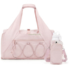 Home Travel Vacation Portable Crossbody Tote Storage Bag Pink Women Gym Travel Overnight Bag With Waterbottle Pocket