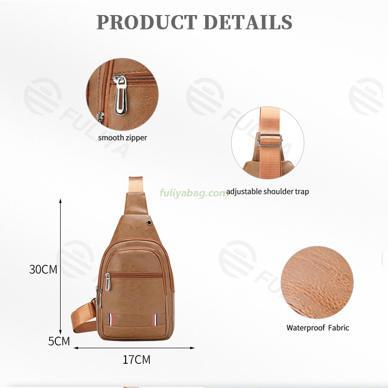 Factory Wholesale Solid Color Men's Business Chest Bag Cycling Sports Waterproof Crossbody Casual Chest Bag