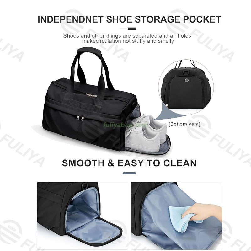 Custom Logo Size Duffle Sports Gym Bag Portable Women Travelling Duffel Travel Bag with Waterproof Shoe Compartment