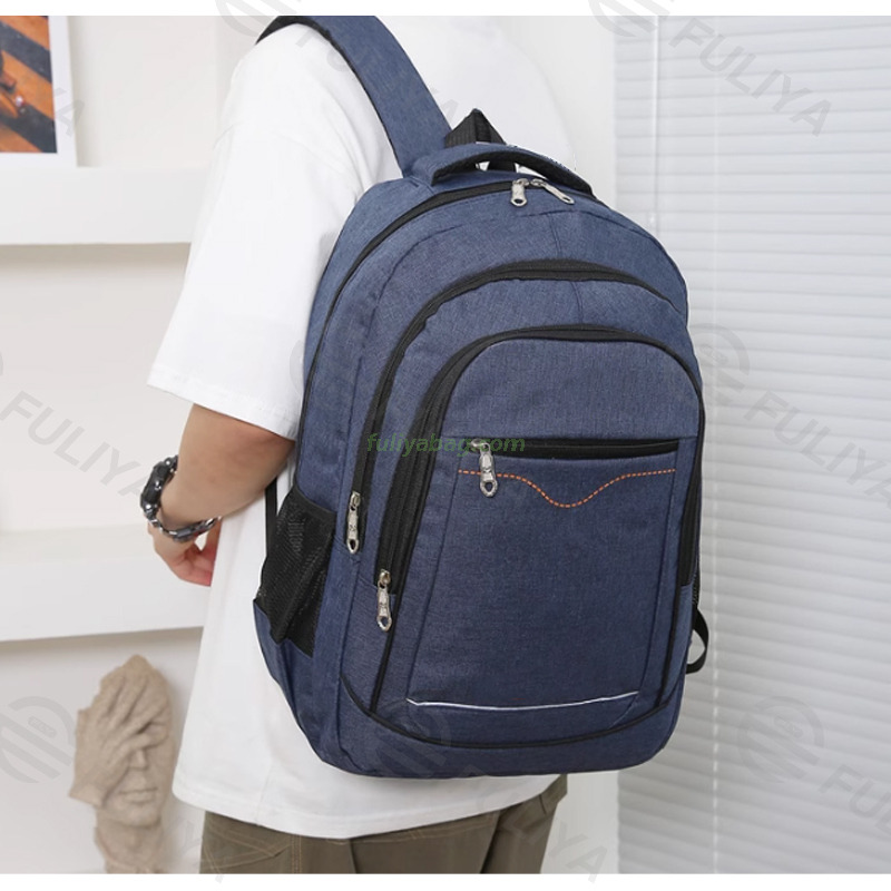 Solid Color Nylon Business College Shoulder Bag Portable Lightweight Universal Computer Schoolbag Laptop Backpack 
