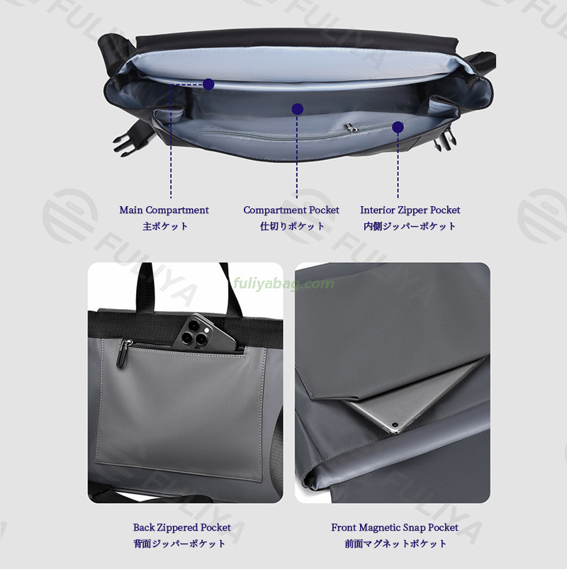 Unisex Custom Wholesale Large Capacity Daily Waterproof Wear Resistant Outdoor Travel Simple Student Messenger Bag