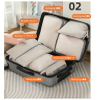 Reusable Oxford Suitcase Organizer Bag 6-Piece Portable Travel Compression Cubes Storage Bag for Clothes Shoes Cosmetic