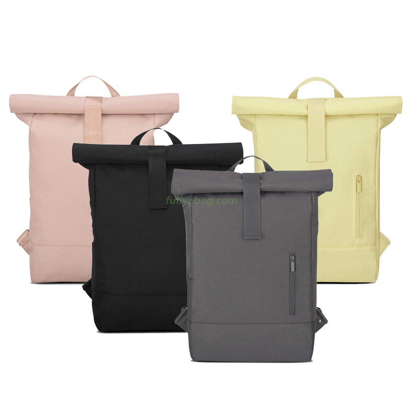 Fashion Outdoor Rolltop Backpack Waterproof Lightweight Roll Up Daypack Bag Student Laptop Backpack for Men Women