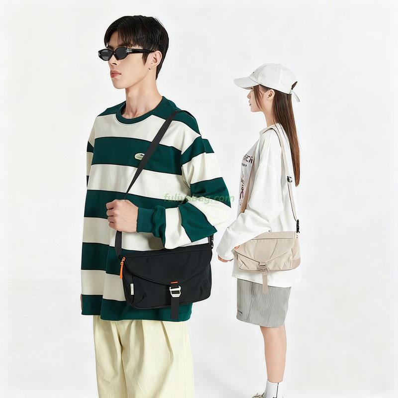 Fashion Waterproof College Students Men's Messenger Bag Large Capacity Multi Compartment Travel Crossbody Shoulder Bag