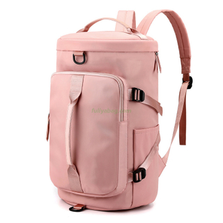 Custom Logo Fashionable PU Duffle Bag Portable Zipper Closure Shoe Compartment Sport Gym Travel Backpack for Men Women