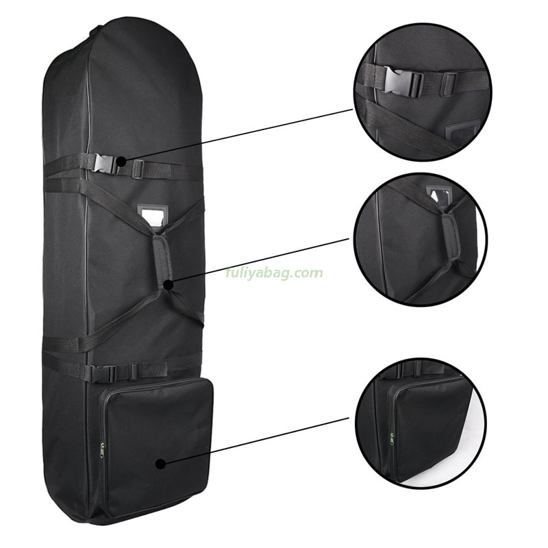 Portable Black Golf Travel Roller Bag Protector Cover Men 900D Thickened Waterproof Stand Golf Travel Bag With Wheels