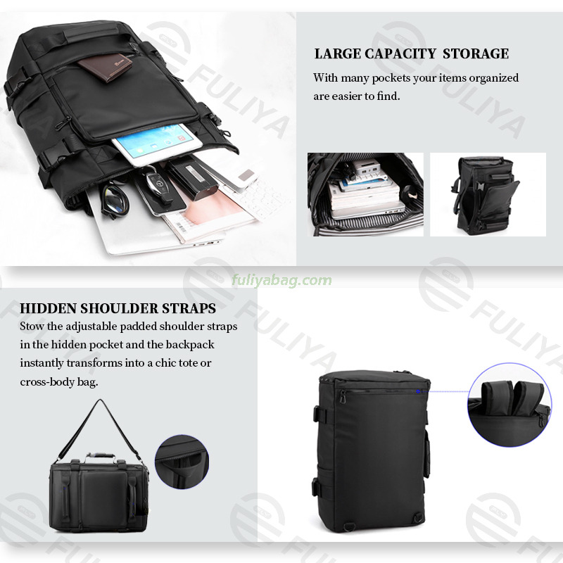 Large Capacity Water Resistant Travel Laptop Shoulder Designer Premium Trendy Business Travel Men's Backpack Bag