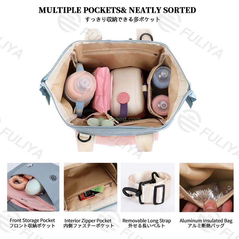 Wholesale Large Capacity Travel Outing Mommy Daypack Maternity Tote Handbag Mom Diaper Backpack for Baby Stroller