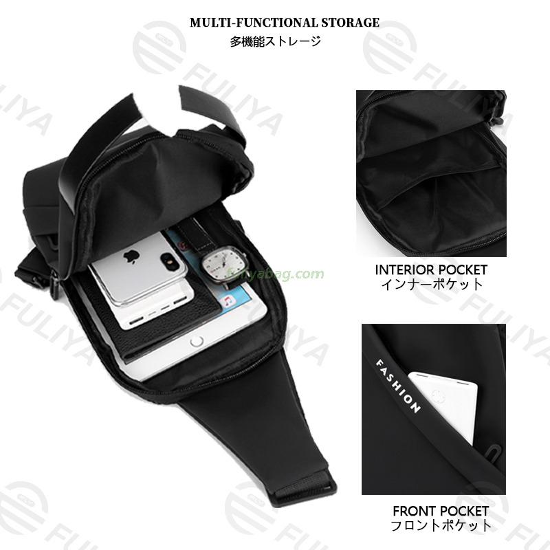 Fashion Running Mobile Phone Bag Casual Outdoor Sports Shoulder Crossbody Bag Multifunctional Mens Chest Sling Bag