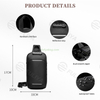Wholesale Fashion Casual Polyester Anti-theft Men Chest Bag Multi-functional Waterproof USB Single Shoulder Sling Bag