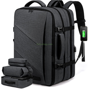 Custom Waterproof Large Usb Business Laptop Bag Carry on Light Approved Expandable Backpack Men Women Travel Bag Sets