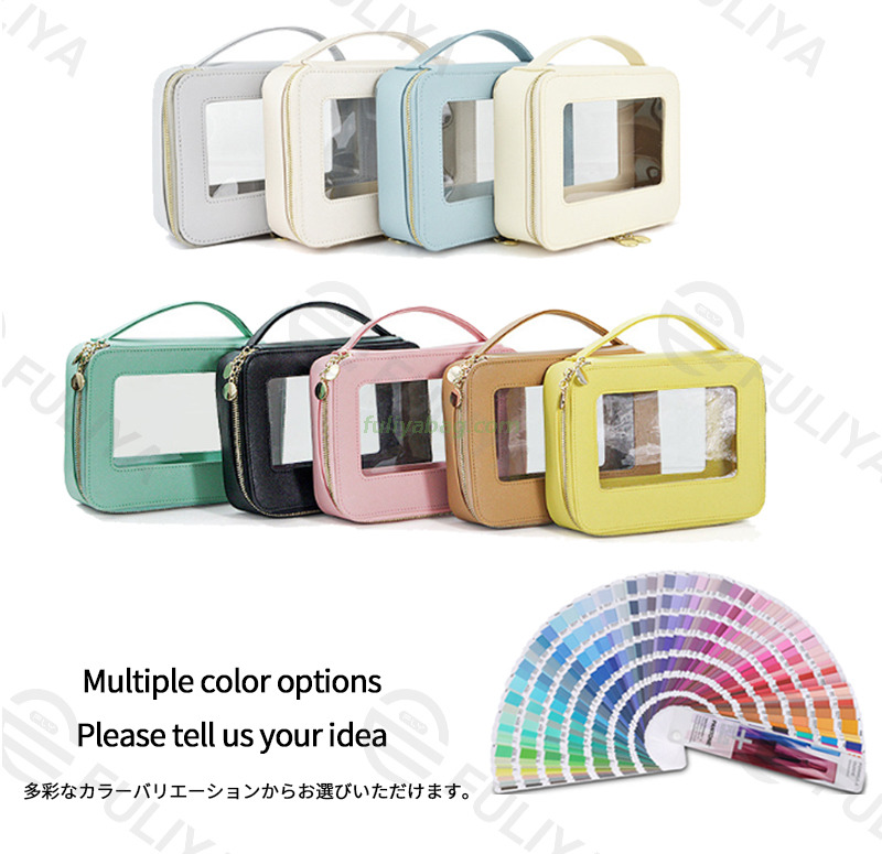 Luxury Custom Logo PVC Zipper Pouch Cases Toiletry Travel Makeup Bag Custom Portable Clear Cosmetic Bag With Logo